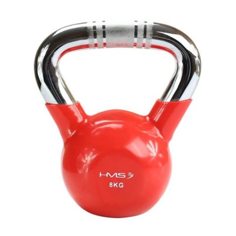 Kettlebell żeliwny uchwyt chrom radełkowany HMS KTC06 RED