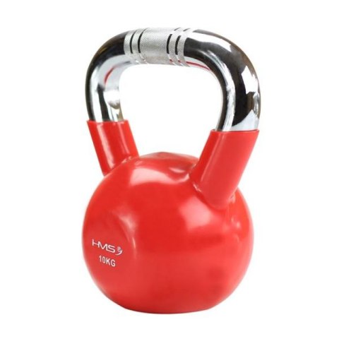 Kettlebell żeliwny uchwyt chrom radełkowany HMS KTC06 RED