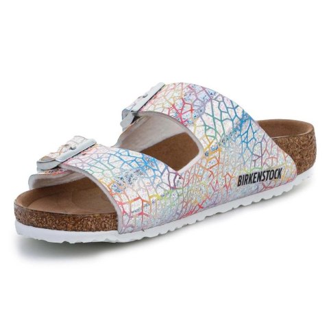 Klapki Birkenstock Arizona Kids Flashy Hologram Silver Jr 1022173