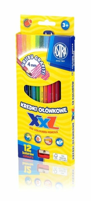 Kredki ołówkowe hexagonalne 12 kolorów Astra