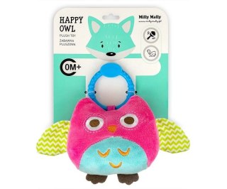 Zawieszka pluszowa Sówka - Happy owl 2552 różowa