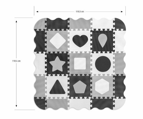 Mata piankowa puzzle Jolly 3x3 Figury geometryczne szara Milly Mally