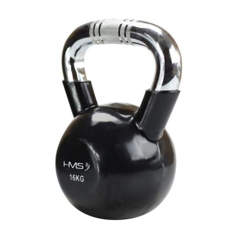 Kettlebell żeliwny uchwyt chrom radełkowany HMS KTC20 BLACK