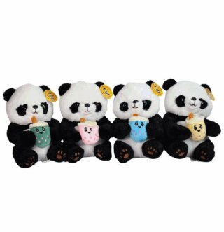 Maskotka pluszowa Panda siedząca z kubkiem 25cm 4217