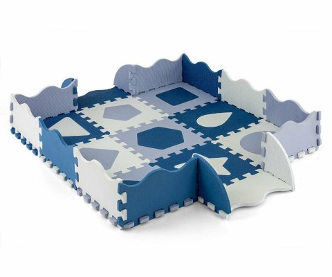 Mata piankowa puzzle Jolly 3x3 Shapes blue niebieska Milly Mally