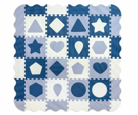 Mata piankowa puzzle Jolly 4x4 Shapes blue niebieska Milly Mally