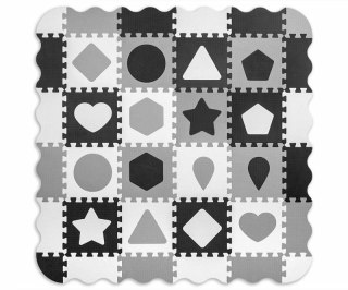 Mata piankowa puzzle Jolly 4x4 Shapes grey szara Milly Mally