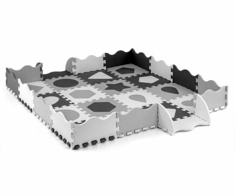 Mata piankowa puzzle Jolly 4x4 Shapes grey szara Milly Mally