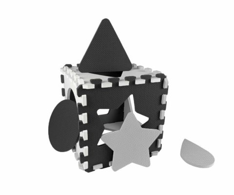 Mata piankowa puzzle Jolly 4x4 Shapes grey szara Milly Mally