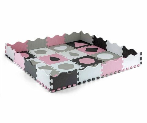 Mata piankowa puzzle Jolly 4x4 Shapes pink grey różowo-szara Milly Mally