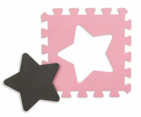 Mata piankowa puzzle Jolly 4x4 Shapes pink grey różowo-szara Milly Mally