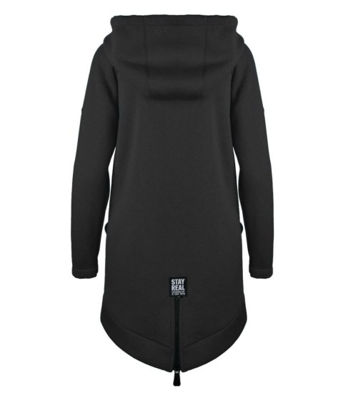 Długa bluza damska z kapturem parka gruba ciepła (Czarny) S (36) Długa bluza damska z kapturem parka gruba ciepła (Czarny) S (36)
