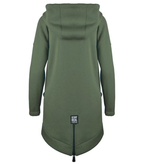 Długa bluza damska z kapturem parka gruba ciepła (Zielony) S (36) Długa bluza damska z kapturem parka gruba ciepła (Zielony) S (36)
