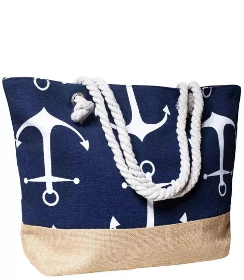 Duża torba plażowa shopper miejska Duże kotwice Duża torba plażowa shopper miejska Duże kotwice