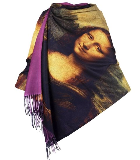 Gruby Oryginalny długi modny szal OBRAZY (Mona Lisa) Gruby Oryginalny długi modny szal OBRAZY (Mona Lisa)