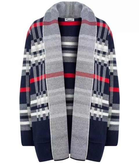 CIEPŁY Sweter Kardigan narzutka KRATA Elegancki (Granatowy) L/XL CIEPŁY Sweter Kardigan narzutka KRATA Elegancki (Granatowy) L/XL