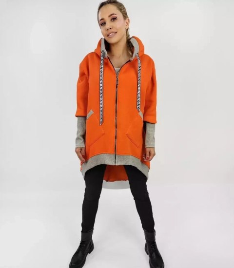 Ciepła oversizowa bluza PARKA dresowa (Pomarańczowy) Ciepła oversizowa bluza PARKA dresowa (Pomarańczowy)