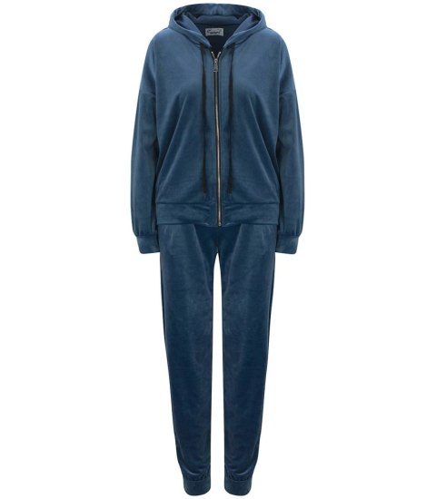 Damski dres sportowy welur bluza spodnie kaptur (Zielony) Damski dres sportowy welur bluza spodnie kaptur (Zielony)