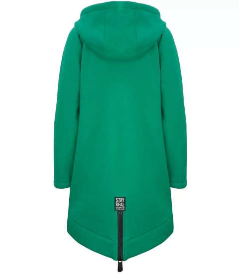 Długa bluza damska z kapturem parka gruba ciepła (Zielony) S (36) Długa bluza damska z kapturem parka gruba ciepła (Zielony) S (36)