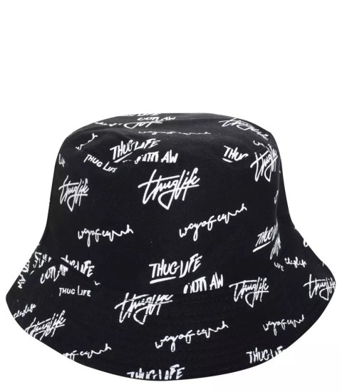 Dwustronny Kapelusz turystyczny BUCKET HAT napisy (Czarny) Dwustronny Kapelusz turystyczny BUCKET HAT napisy (Czarny)