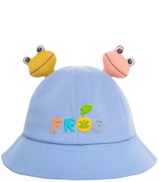 Dziecięcy Kapelusz czapka na gumkę żabki FROG (Niebieski)