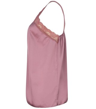 Satynowy długi top sexi koronka ramiączka (Różowy) 3XL/4XL