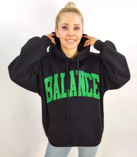 Bluza oversize unisex BALANCE duże napisy (Czarny) L/XL Bluza oversize unisex BALANCE duże napisy (Czarny) L/XL