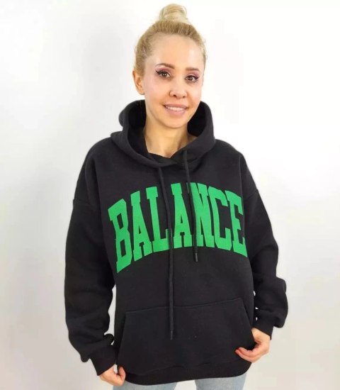 Bluza oversize unisex BALANCE duże napisy (Czarny) L/XL Bluza oversize unisex BALANCE duże napisy (Czarny) L/XL