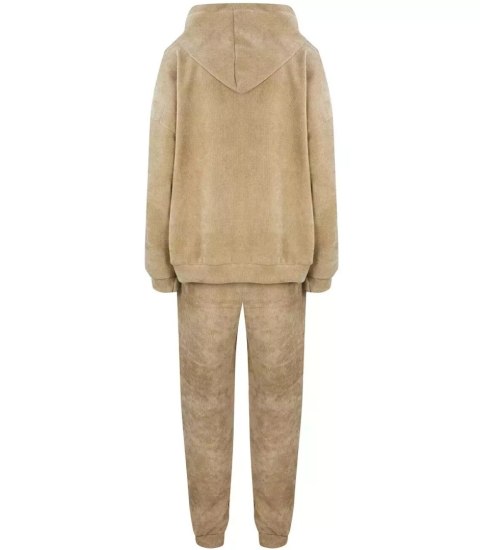 Dres komplet sztruks spodnie bluza suwak Ciepły Damski (Beżowy) Dres komplet sztruks spodnie bluza suwak Ciepły Damski (Beżowy)