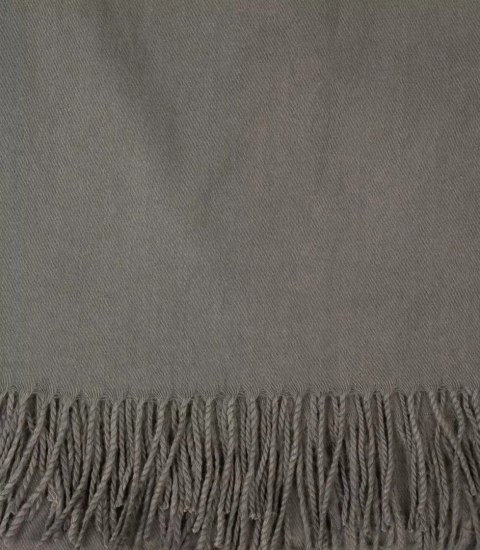 Gładki szal szalik Gruba Chusta frędzle BASIC (Szary)