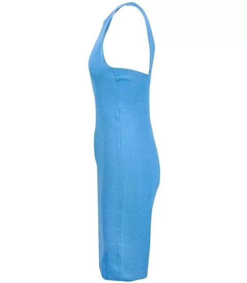 Dopasowana sukienka midi odkryte plecy Elegancka (Niebieski) Dopasowana sukienka midi odkryte plecy Elegancka (Niebieski)