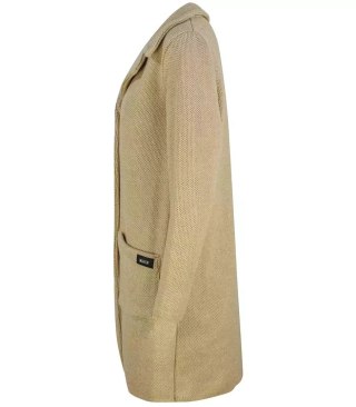 Dzianinowy płaszcz przejściowy kardigan sweter (Beżowy) L (40)