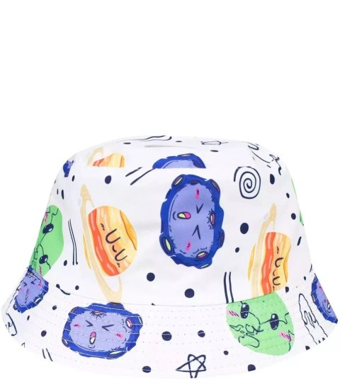Dziecięcy dwustronny kapelusz bucket hat kolorowy (Biały) Dziecięcy dwustronny kapelusz bucket hat kolorowy (Biały)