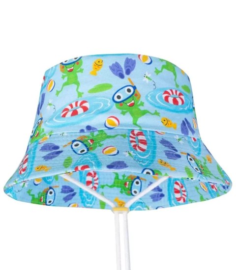 Kapelusz czapka BUCKET HAT nadruk dziecięcy (Niebieski) Kapelusz czapka BUCKET HAT nadruk dziecięcy (Niebieski)