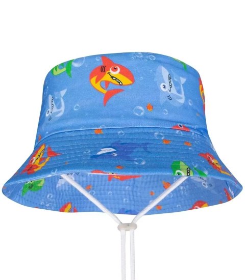 Kapelusz czapka BUCKET HAT nadruk dziecięcy (Niebieski) Kapelusz czapka BUCKET HAT nadruk dziecięcy (Niebieski)
