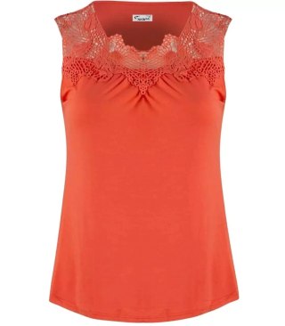 Bluzka top podkoszulka z koronką Elegancka MIKA (Pomarańczowy) 3XL/4XL