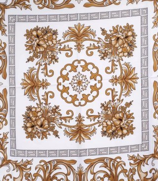 Chusta delikatna elegancka apaszka ornament (Biały || Wielokolorowy)