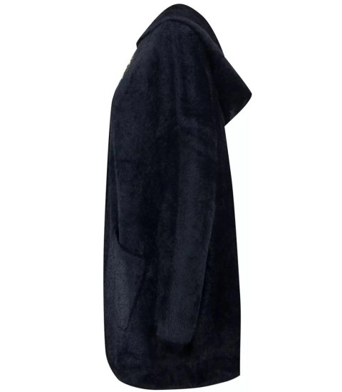 Ciepły płaszczyk ALPAKA Kardigan miś miły przytulny ELA (Czarny) L/XL Ciepły płaszczyk ALPAKA Kardigan miś miły przytulny ELA (Czarny) L/XL