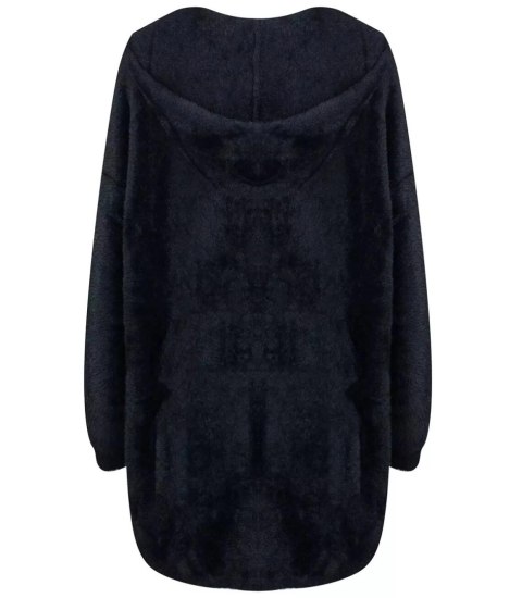 Ciepły płaszczyk ALPAKA Kardigan miś miły przytulny ELA (Czarny) L/XL Ciepły płaszczyk ALPAKA Kardigan miś miły przytulny ELA (Czarny) L/XL