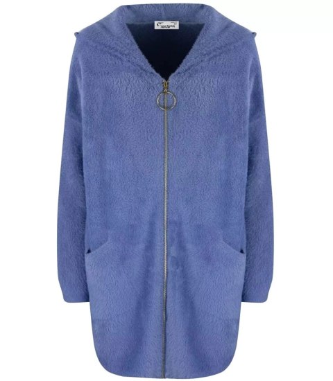 Ciepły płaszczyk ALPAKA Kardigan miś miły przytulny ELA (Fioletowy) L/XL Ciepły płaszczyk ALPAKA Kardigan miś miły przytulny ELA (Fioletowy) L/XL