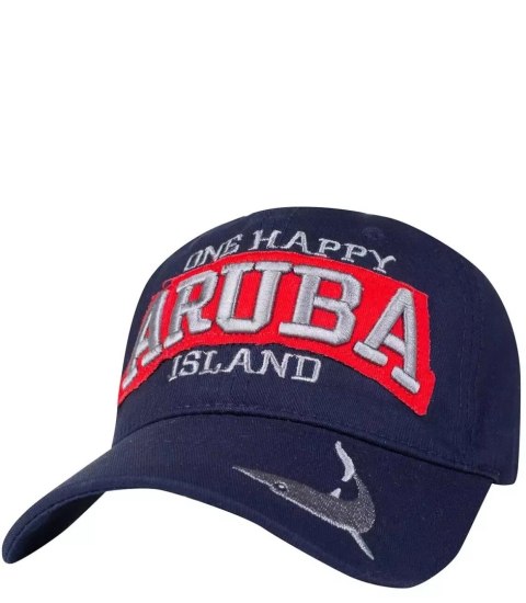 Czapka z daszkiem ozdobiona napisem ARUBA (Granatowy) Czapka z daszkiem ozdobiona napisem ARUBA (Granatowy)