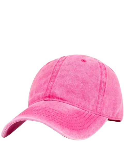 Czapka z daszkiem unisex jednokolorowa destroyed (Różowy) Czapka z daszkiem unisex jednokolorowa destroyed (Różowy)