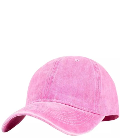 Czapka z daszkiem unisex jednokolorowa destroyed (Różowy) Czapka z daszkiem unisex jednokolorowa destroyed (Różowy)