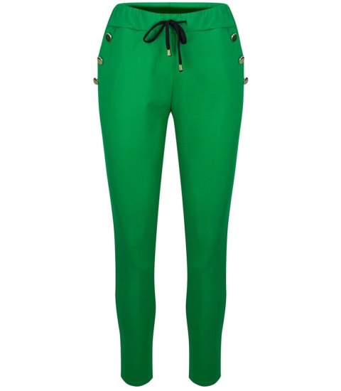 Eleganckie spodnie materiałowe z guzikami MARTA (Zielony) 40 Eleganckie spodnie materiałowe z guzikami MARTA (Zielony) 40