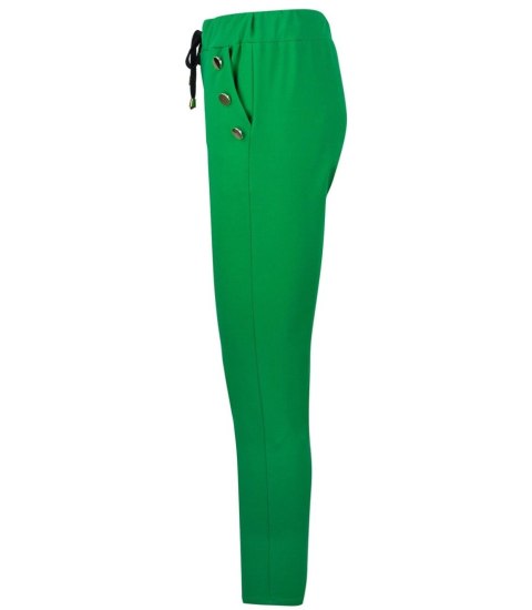 Eleganckie spodnie materiałowe z guzikami MARTA (Zielony) 40 Eleganckie spodnie materiałowe z guzikami MARTA (Zielony) 40