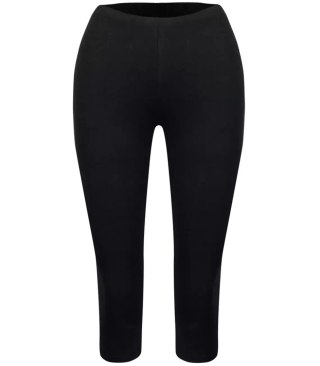 Klasyczne legginsy damskie bezszwowe 3/4 (Czarny) S/M