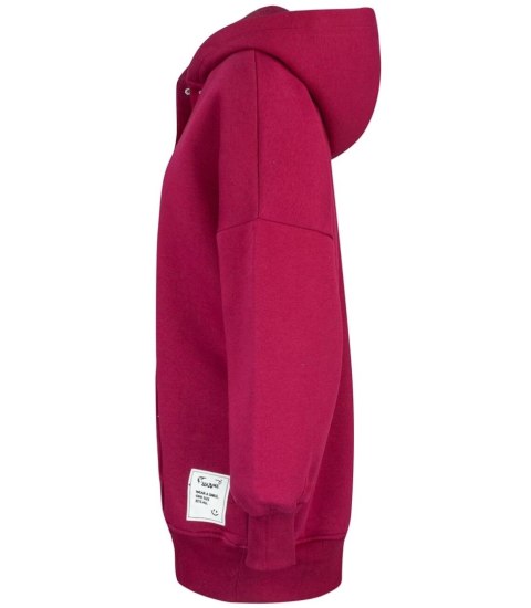 Ciepła gładka bluza oversize kaptur JANET (Bordowy) Ciepła gładka bluza oversize kaptur JANET (Bordowy)