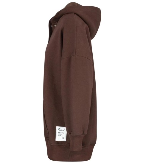 Ciepła gładka bluza oversize kaptur JANET (Brązowy) Ciepła gładka bluza oversize kaptur JANET (Brązowy)