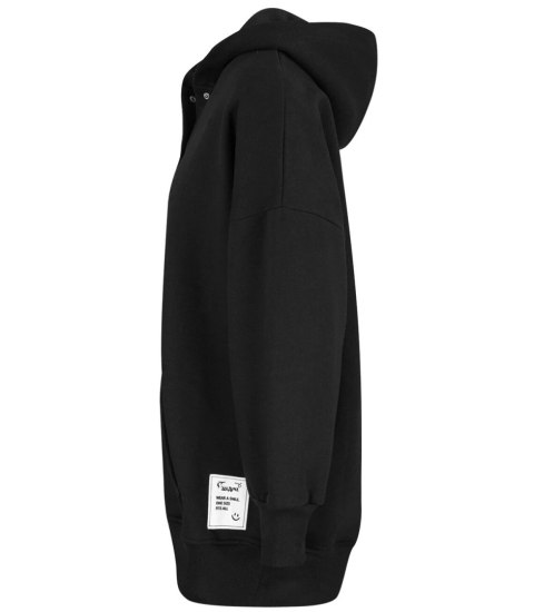 Ciepła gładka bluza oversize kaptur JANET (Czarny) Ciepła gładka bluza oversize kaptur JANET (Czarny)