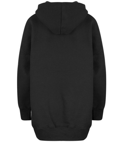 Ciepła gładka bluza oversize kaptur JANET (Czarny) Ciepła gładka bluza oversize kaptur JANET (Czarny)